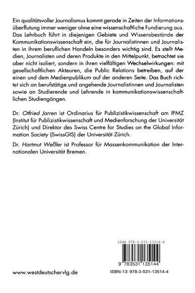 Produktbild: Journalismus &mdash; Medien &mdash; &Ouml;ffentlichkeit