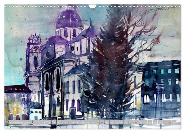 Produktbild: Aquarelle aus der Mozartstadt Salzburg (Wandkalender 2026 DIN A3 quer), CALVENDO Monatskalender