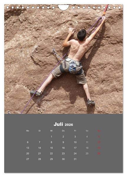 Produktbild: Erlebnis Outdoor Klettern (Wandkalender 2026 DIN A4 hoch), CALVENDO Monatskalender