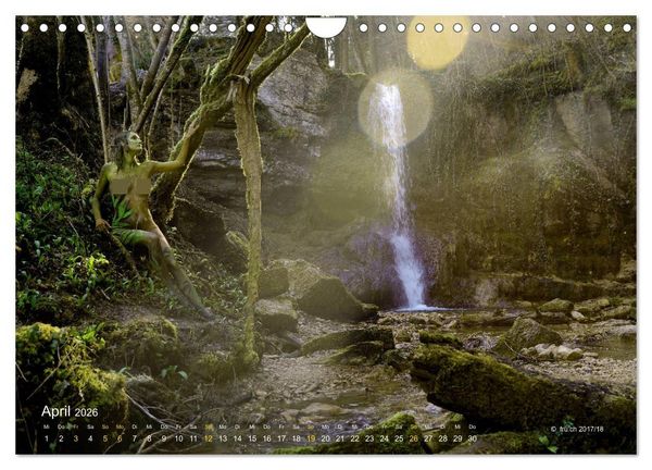 Produktbild: BODYPAINTING AM WASSERFALL VON LINN (Wandkalender 2026 DIN A4 quer), CALVENDO Monatskalender