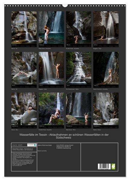 Produktbild: Wasserf&auml;lle im Tessin - Aktaufnahmen an sch&ouml;nen Wasserf&auml;llen in der S&uuml;dschweiz (Wandkalender 2026 DIN A2 hoch), CALVENDO Monatskalender