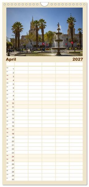 Produktbild: Familienplaner 2027 - Peru - Traumreise durch das Land der Inka mit 5 Spalten (Wandkalender, 21 x 45 cm) CALVENDO