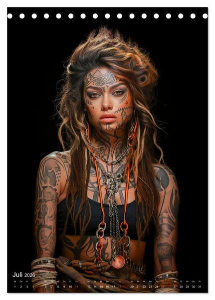 Produktbild: Tattoo Kunst auf der Haut (Tischkalender 2026 DIN A5 hoch), CALVENDO Monatskalender