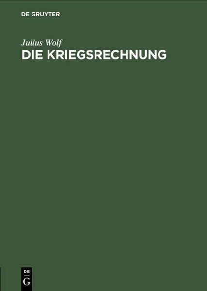 Produktbild: Die Kriegsrechnung