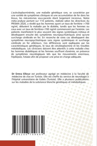 Produktbild: Ac&eacute;ruloplasmin&eacute;mie Signes cliniques et m&eacute;canismes physiopathologiques