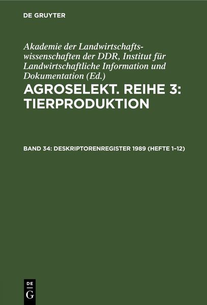 Produktbild: Deskriptorenregister 1989 (Hefte 1&ndash;12)