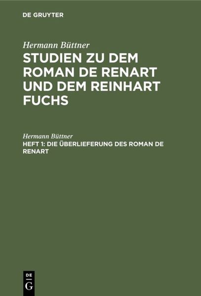 Produktbild: Die &Uuml;berlieferung des Roman de Renart