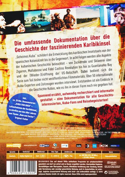 Produktbild: Geheimes Kuba - Von Kolumbus zu Ch&eacute; und Castro - Die ganze Geschichte Kubas [2 DVDs]