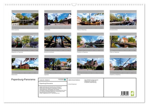 Produktbild: Papenburg-Panorama (Wandkalender 2026 DIN A2 quer), CALVENDO Monatskalender