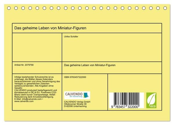 Produktbild: Das geheime Leben von Miniatur-Figuren (Tischkalender 2026 DIN A5 quer), CALVENDO Monatskalender