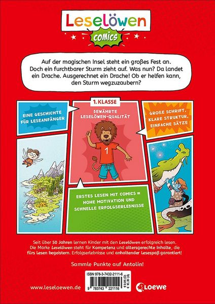 Produktbild: Lesel&ouml;wen Comics 1. Klasse - Drachen-Alarm auf der magischen Insel