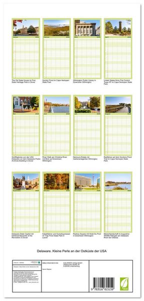 Produktbild: Familienplaner 2026 - Delaware. Kleine Perle an der Ostk&uuml;ste der USA mit 5 Spalten (Wandkalender, 21 x 45 cm) CALVENDO