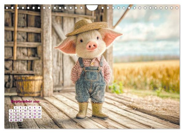 Produktbild: Vom Gl&uuml;ck, ein Schweinchen zu sein (Wandkalender 2026 DIN A4 quer), CALVENDO Monatskalender