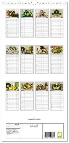 Produktbild: Familienplaner 2026 - Raum f&uuml;r Blumen mit 5 Spalten (Wandkalender, 21 x 45 cm) CALVENDO