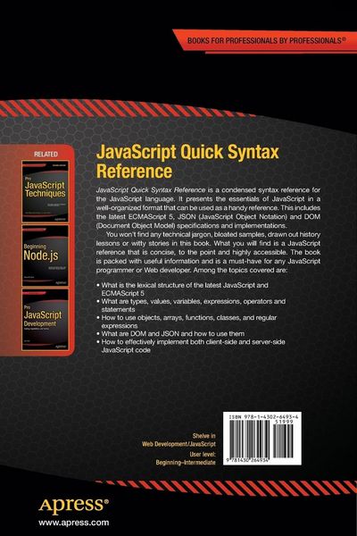 Produktbild: JavaScript Quick Syntax Reference