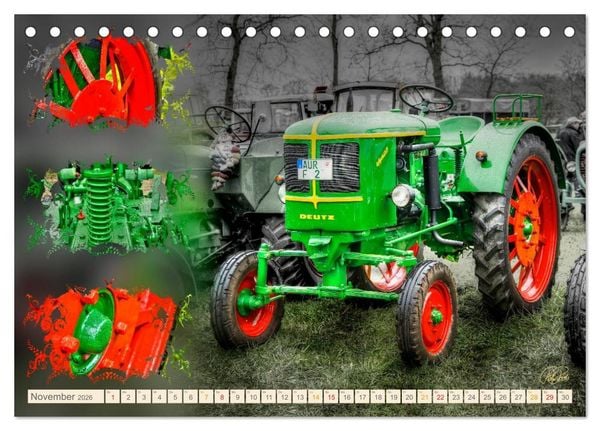 Produktbild: Oldtimer - Traktoren Parade (Tischkalender 2026 DIN A5 quer), CALVENDO Monatskalender