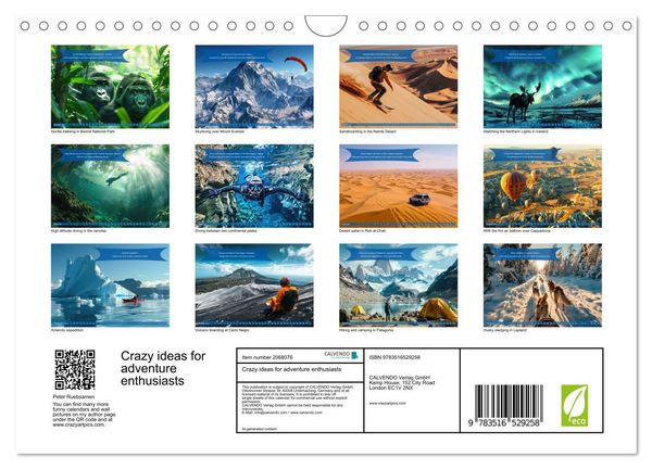 Produktbild: Crazy ideas for adventure enthusiasts (Wall Calendar 2026 DIN A4 landscape), CALVENDO 12 Month Wall Calendar