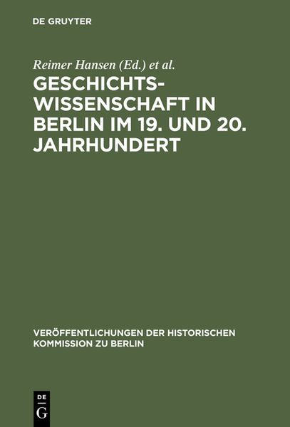Produktbild: Geschichtswissenschaft in Berlin im 19. und 20. Jahrhundert