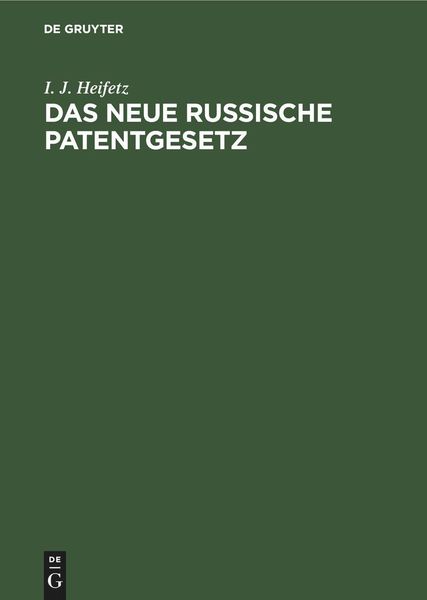 Produktbild: Das neue russische Patentgesetz