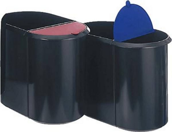Produktbild: Helit H6103993 Papierkorb 29 l Kunststoff Schwarz, Blau 1 St.