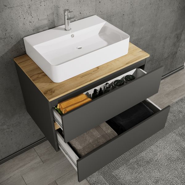 Produktbild: 4 tlg. Badm&ouml;bel-Set mit Waschbecken Cosila-A 80 cm