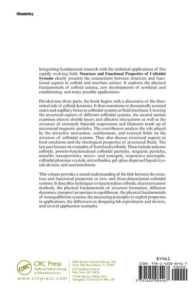 Produktbild: Structure and Functional Properties of Colloidal Systems