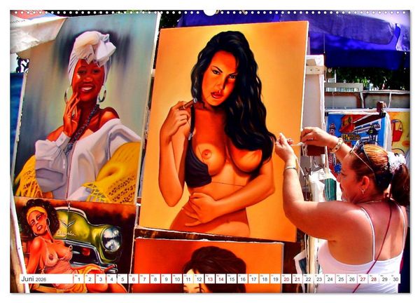 Produktbild: Kuba Kunst - Maler in Havanna (Wandkalender 2026 DIN A2 quer), CALVENDO Monatskalender