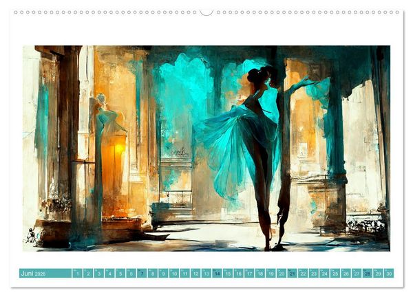 Produktbild: Romatic Ballerina (hochwertiger Premium Wandkalender 2026 DIN A2 quer), Kunstdruck in Hochglanz