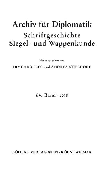 Produktbild: Archiv f&uuml;r Diplomatik, Schriftgeschichte, Siegel- und Wappenkunde