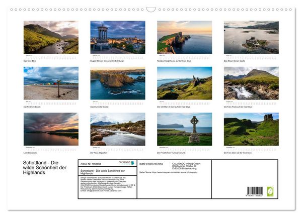 Produktbild: Schottland - Die wilde Sch&ouml;nheit der Highlands (Wandkalender 2026 DIN A2 quer), CALVENDO Monatskalender