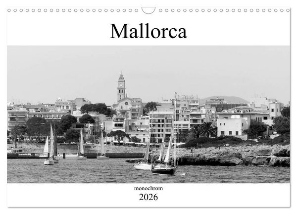 Produktbild: Mallorca monochrom (Wandkalender 2026 DIN A3 quer), CALVENDO Monatskalender
