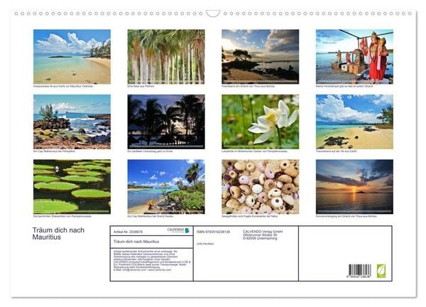 Produktbild: Tr&auml;um dich nach Mauritius (Wandkalender 2026 DIN A2 quer), CALVENDO Monatskalender