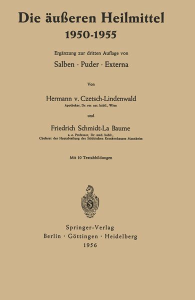 Produktbild: Die &auml;u&szlig;eren Heilmittel 1950&ndash;1955