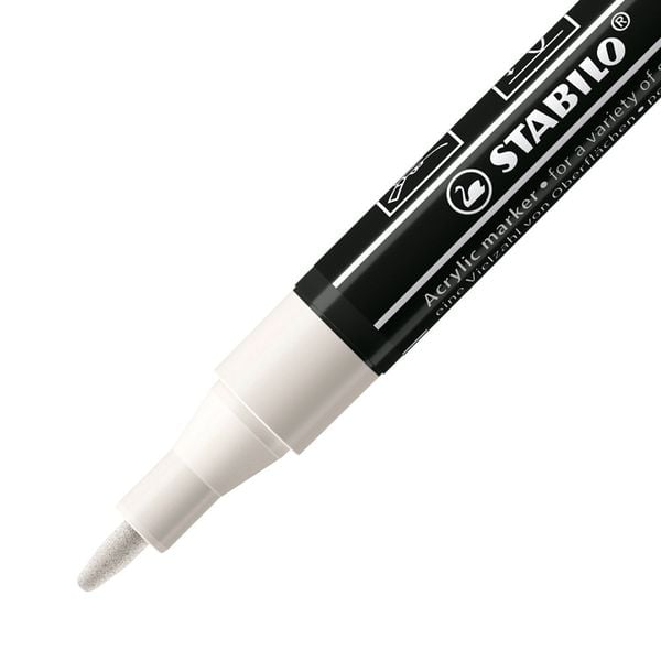 Produktbild: STABILO Acrylmarker, FREE Acrylic T100, Strichbreite 1-2 mm, wei&szlig;