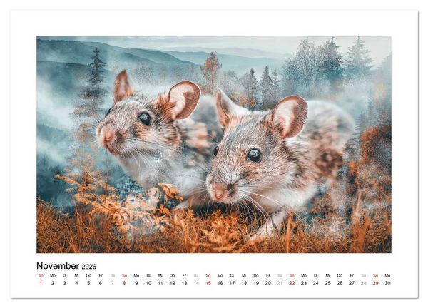 Produktbild: Tierisch wilde Waldbewohner (Wandkalender 2026 DIN A4 quer), CALVENDO Monatskalender
