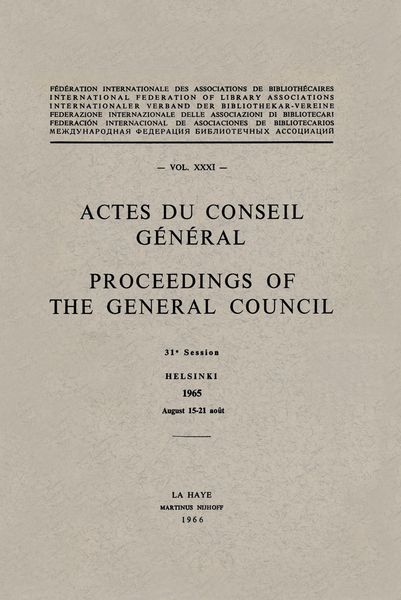 Produktbild: Actes du Conseil G&eacute;n&eacute;ral Proceedings of the General Council