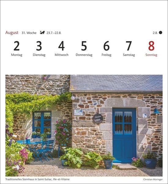 Produktbild: Bretagne & Normandie Sehnsuchtskalender 2027 - Wochenkalender mit 53 Postkarten
