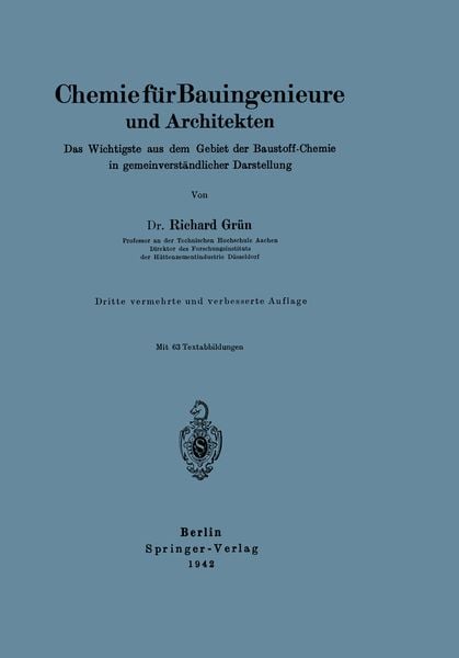 Produktbild: Chemie f&uuml;r Bauingenieure und Architekten