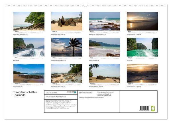 Produktbild: Traumlandschaften Thailands (Wandkalender 2026 DIN A2 quer), CALVENDO Monatskalender