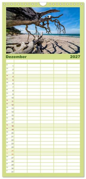 Produktbild: Familienplaner 2027 - Ostsee, Fischland-Dar&szlig; mit 5 Spalten (Wandkalender, 21 x 45 cm) CALVENDO