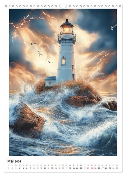 Produktbild: Maritime W&auml;chter - Leuchtt&uuml;rme (Wandkalender 2026 DIN A3 hoch), CALVENDO Monatskalender