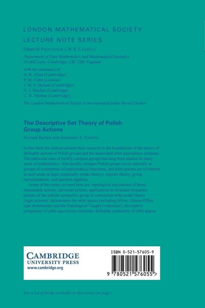 Produktbild: The Descriptive Set Theory of Polish Group Actions