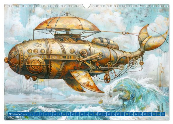 Produktbild: Steampunk Luftschiffe mit einer surrealen Note (Wandkalender 2026 DIN A3 quer), CALVENDO Monatskalender
