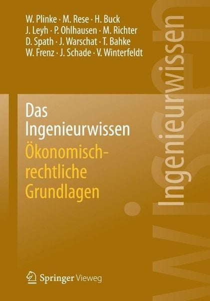 Produktbild: Das Ingenieurwissen: &Ouml;konomisch-rechtliche Grundlagen