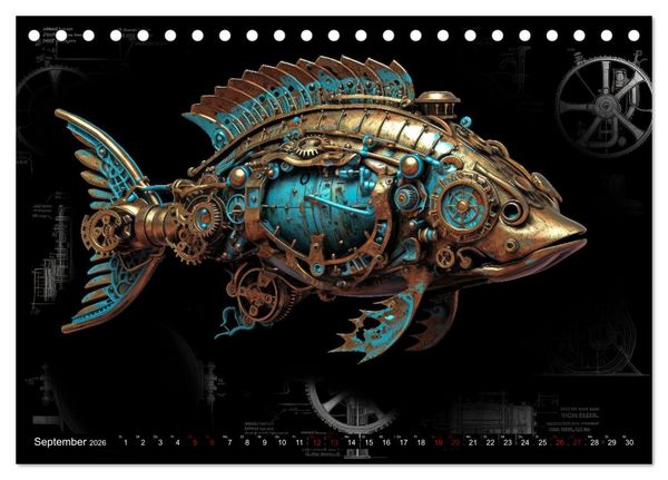 Produktbild: Mechanische Steampunk Tierwelt (Tischkalender 2026 DIN A5 quer), CALVENDO Monatskalender