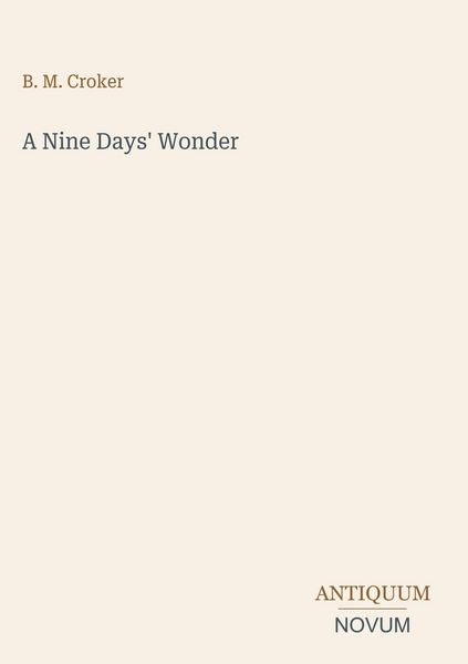 Produktbild: A Nine Days' Wonder