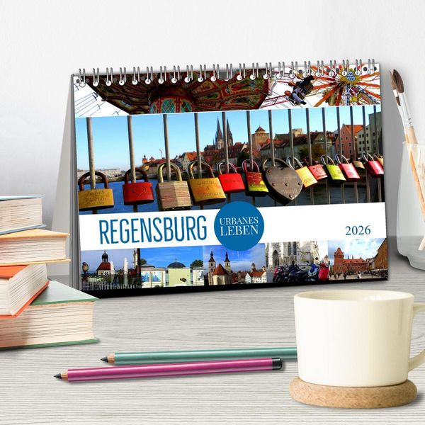 Produktbild: REGENSBURG - urbanes Leben (Tischkalender 2026 DIN A5 quer), CALVENDO Monatskalender