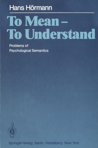 Produktbild: To Mean &mdash; To Understand
