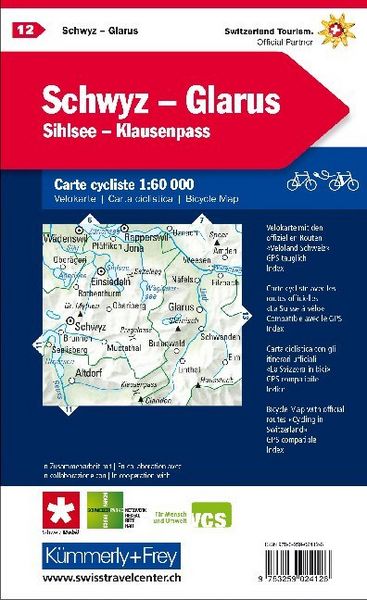 Produktbild: KuF Schweiz Radkarte 12 Schwyz - Glarus