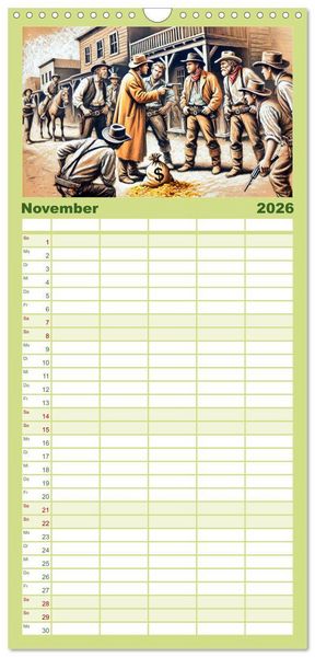 Produktbild: Familienplaner 2026 - Auf den Spuren des Goldes - Vom Goldrausch am Yukon River mit 5 Spalten (Wandkalender, 21 x 45 cm) CALVENDO